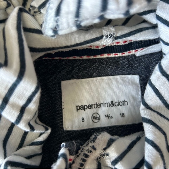 PAPER DENIM & CLOTH Kids Hoodie Shirt - Size 10/12, Navy & White, 100% - Picture 4 of 7